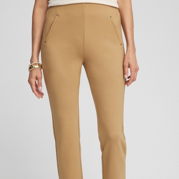 NWT Chico’s Juliet Ponte Trim Detail Tan Slimming Strech Ankle Pants Mid Rise 14 - Picture 14 of 14